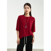 W风及简圆领宽松廓形五分短袖 FANLE STUDIOS进口匹马棉RO 大T恤