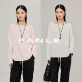 FANLE STUDIOS亚麻棉加密肌理感ROW风松弛慵懒方圆领套头针织毛衣