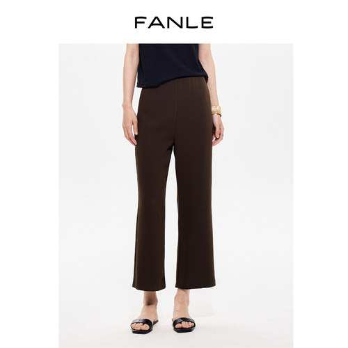 FANLE STUDIOS夏日复古时髦怀旧弹力修身显瘦内置牛筋八分直筒裤