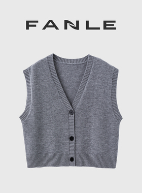 断码清仓不退换春季R*W风针织马甲背心宽肩2穿不挑人显瘦毛衣开衫