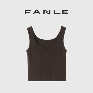 时髦套装 FANLE 开衫 小直筒修身 STUDIOS高品羊毛混纺海鸥领背心