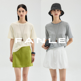 T恤女 轻薄呼吸感醋酸棉ROW风百搭圆领针织短袖 FANLE STUDIOS夏季