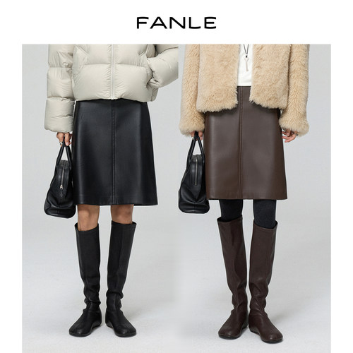 FANLESTUDIOS蛋白皮超纤PU皮裙