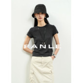 FANLE T恤 显瘦短袖 STUDIOS25夏季 进口170支超细羊毛轻薄软糯修身