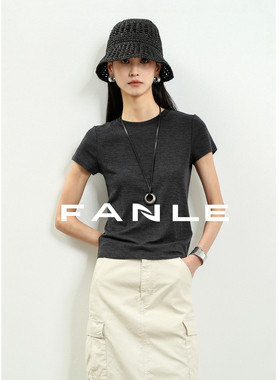 FANLE STUDIOS25夏季进口170支超细羊毛轻薄软糯修身显瘦短袖T恤
