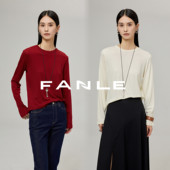 FANLE STUDIOS进店B入轻奢羊绒蛋白羊毛轻柔细腻保暖长袖 打底T恤
