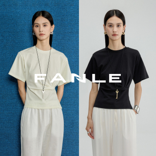 T恤 设计感上衣气质显瘦时髦短袖 FANLE STUDIOS进口三醋酸凉爽修身