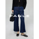 牛仔裤 FANLE STUDIOS天丝羊毛复古休闲立体斜纹牛仔风翻边直筒裤