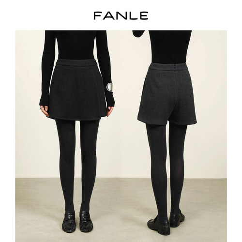 高腰FANLESTUDIOS短裤加厚羊毛