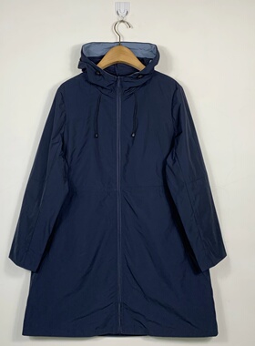 YUN韫2026春季新款女装连帽拉链韩版百搭中长款抽绳风衣外套 6111