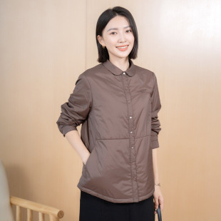显瘦外套5002 翻领单排扣夹棉百搭保暖衬衫 YUN韫2025初冬新款 女装
