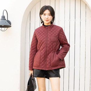夹棉女棉服外套 YUN韫2025冬季 显瘦短款 立领菱格收腰韩版 6062 新款