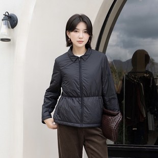领拉链通勤简约显瘦加薄棉女棉服外套 衬衫 6028 新款 YUN韫2025冬季