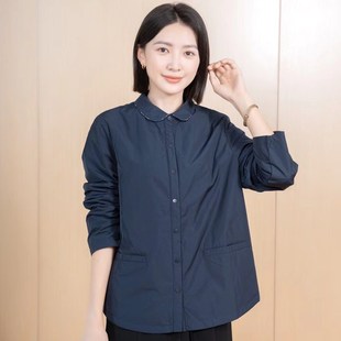 YUN韫2024冬季新款女装镶边领单排扣文艺通勤短款薄棉衣 外套3978