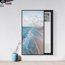 海阔天空推拉式隐形门框画海滩海岸配电箱遮盖电箱遮挡美化装饰画