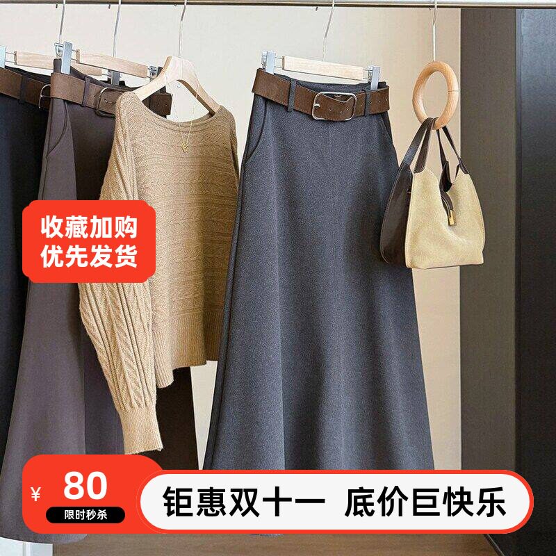 大摆2026气质灰色毛呢西装秋冬季