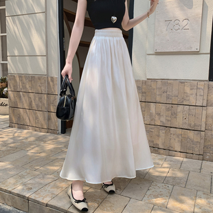 超仙流光纱仙女半身裙女2026春夏新款高腰显瘦a字裙垂感大摆长裙