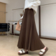 百褶半身裙女毛呢裙子秋冬2025梨形身材遮胯显瘦垂感大摆A字冬裙