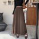 巨好看百褶半身裙女秋2025超火新款 褶皱休闲长裙垂感A字毛呢冬裙