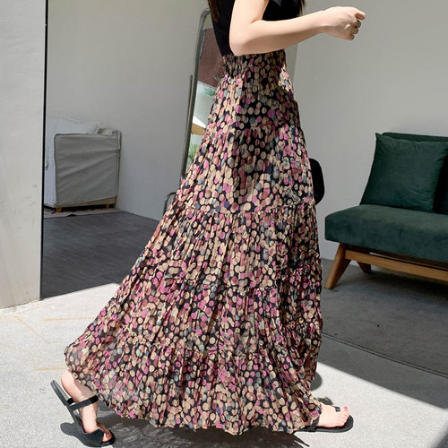 碎花雪纺半身裙百搭蛋糕a字裙子