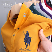 带领体恤宽松纯色保罗衫 t恤纯棉春秋季 打底翻领上衣 男长袖 POLO衫