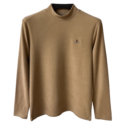 长袖双面德绒打底衫t恤男半高领