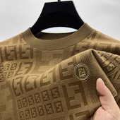 品牌针织衫 上衣 t恤男字母提花毛衣男打底衫 卫衣男圆领春秋款 长袖