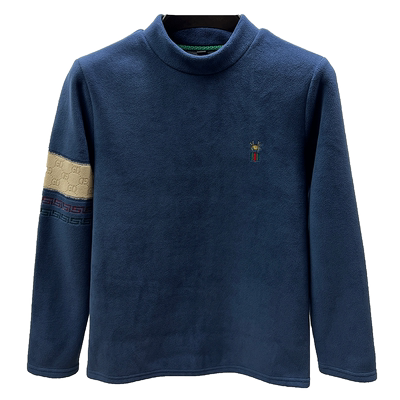 摇粒绒加绒加厚半高领卫衣男