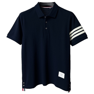 （下摆开叉）品牌条纹保罗polo衫短袖t恤男夏季纯棉半袖男装衣服