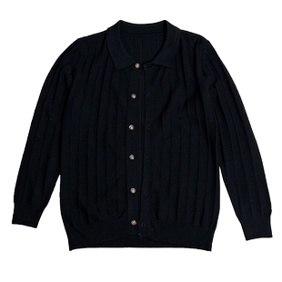 白色翻领开衫男针织衫春秋季纽扣薄款毛衣男外套纯色线衣男装外穿