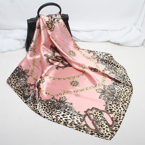 2024 Luxury Brand Bandana Silk Square Leopard Print Scarf Wo