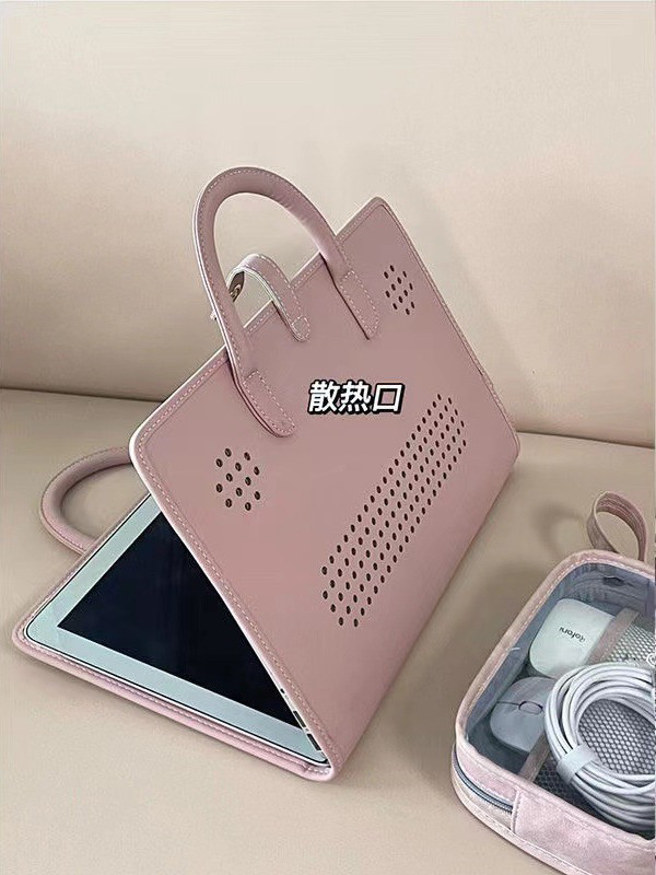 Pink Girls Casual All Match Simple Top-Handle Bags Korean Solid Trendy Chic Laptop Bag SweetFashion