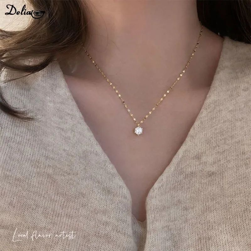 925 Sterling Silver 1 Carat D Color Moissanite Necklace for