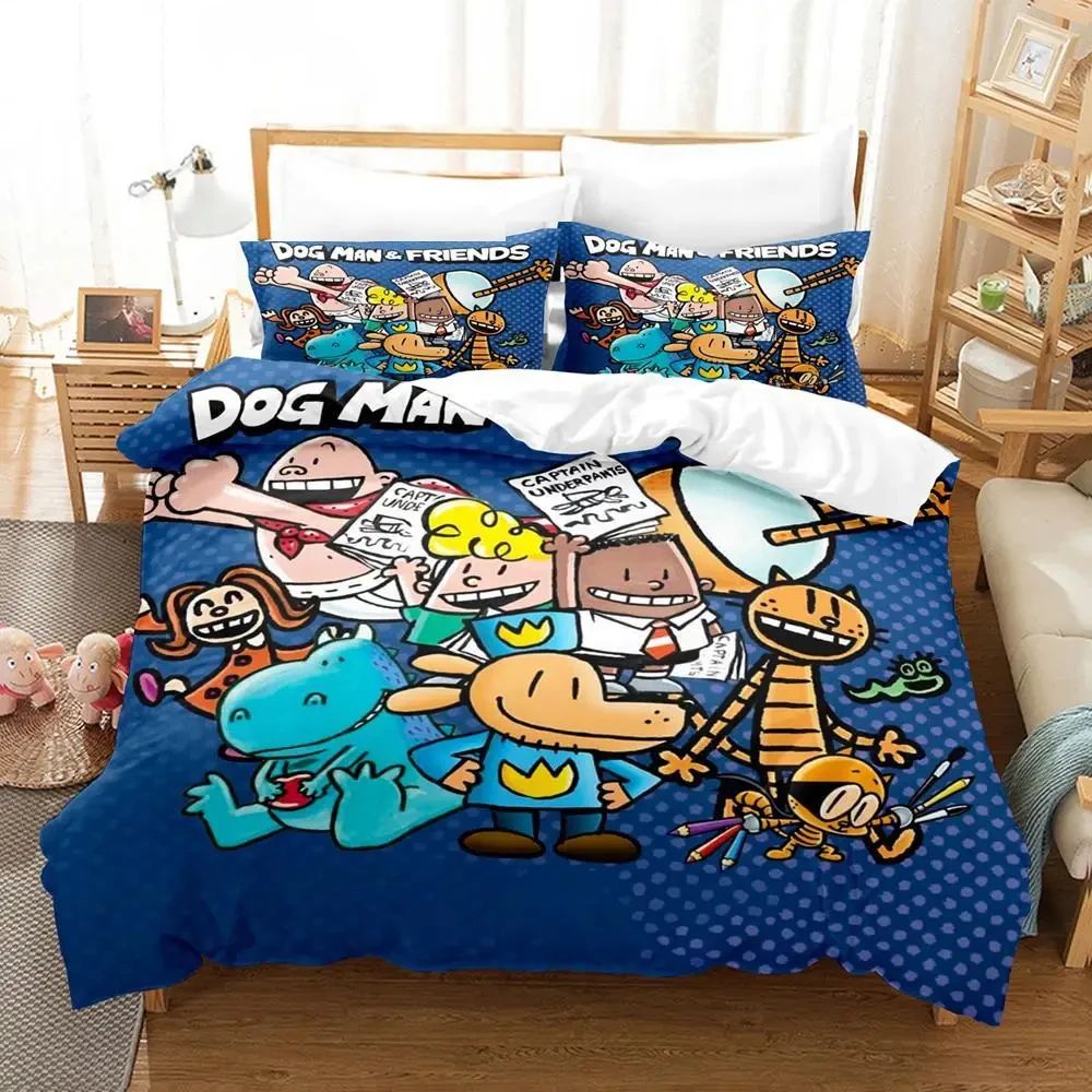 3D Print Cartoon Dog Man Bedding Set Boys Girls Twin Queen S