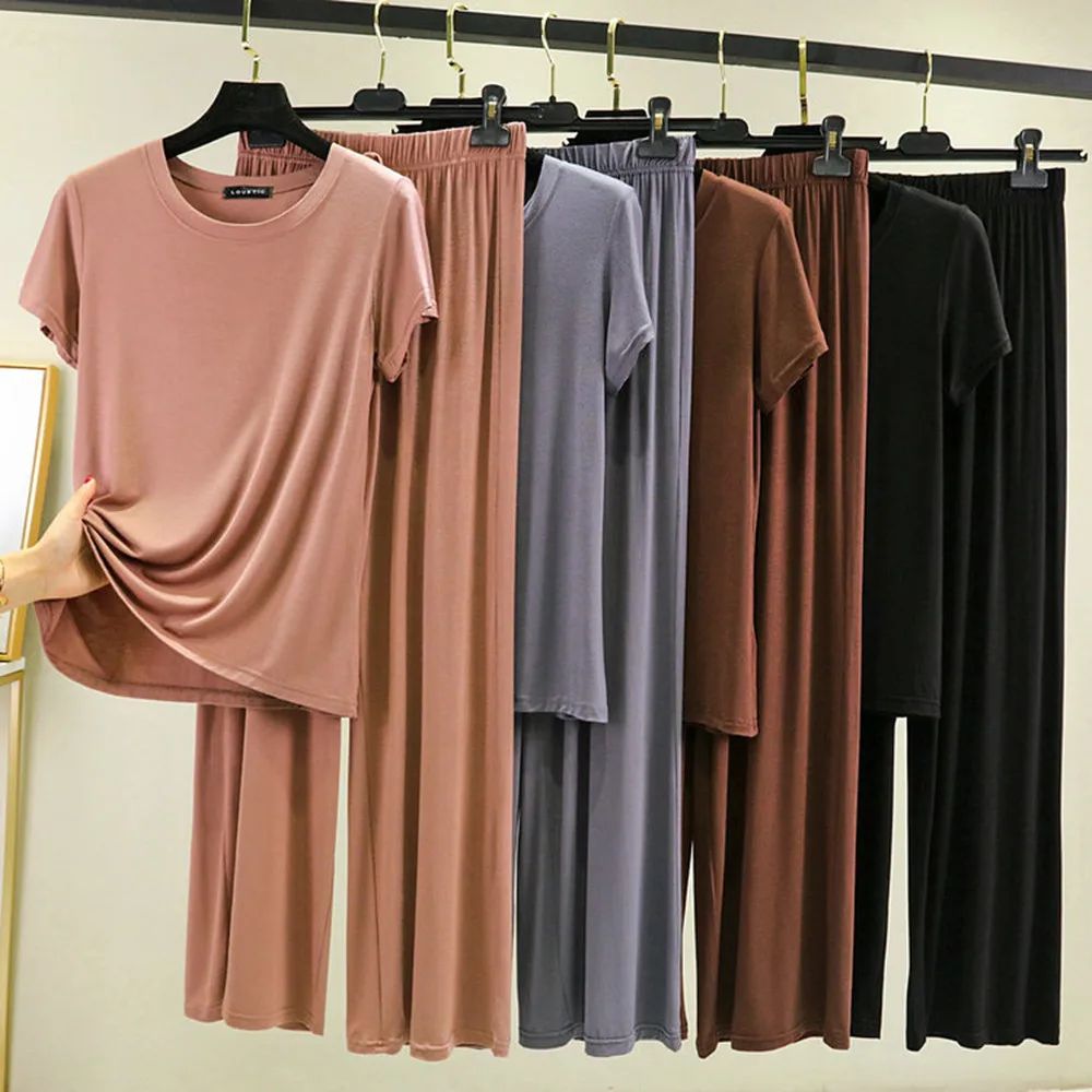 Summer 2024 New Modal Pajama Sets Women Lounge Cute Sleepwea