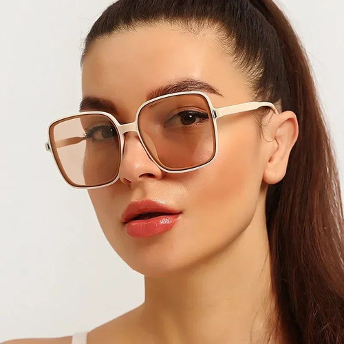 Retro Vintage Square Sunglasses Woman Classic Retro Gradient
