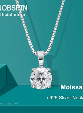 KNOBSPIN 1ct Moissanite Pandent Necklace s925 Sterling Silve
