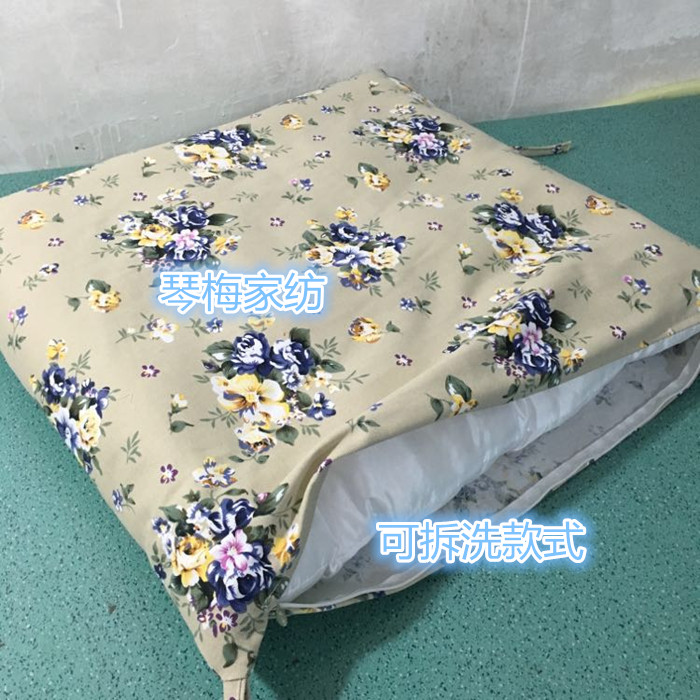 帆布印花可拆洗长方形棉坐垫 椅垫 长条凳子垫 换鞋椅垫 飘窗垫