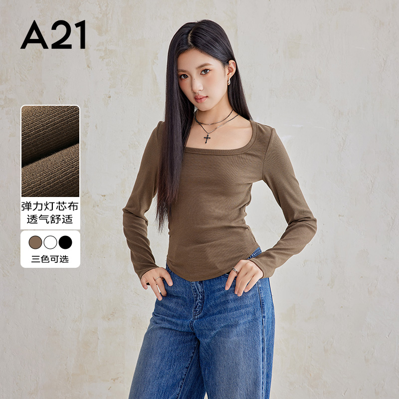 A21上衣简约韩版修身显瘦T恤