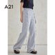 运动裤 卫裤 宽松阔腿裤 抽绳拖地裤 A21女装 休闲长裤 百搭新款