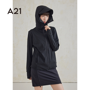 A21女装连帽皮肤衣夏季防晒遮阳透气百搭休闲轻盈外套透气上衣女