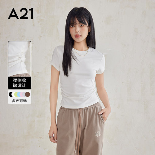 A21女装圆领短袖T恤夏季