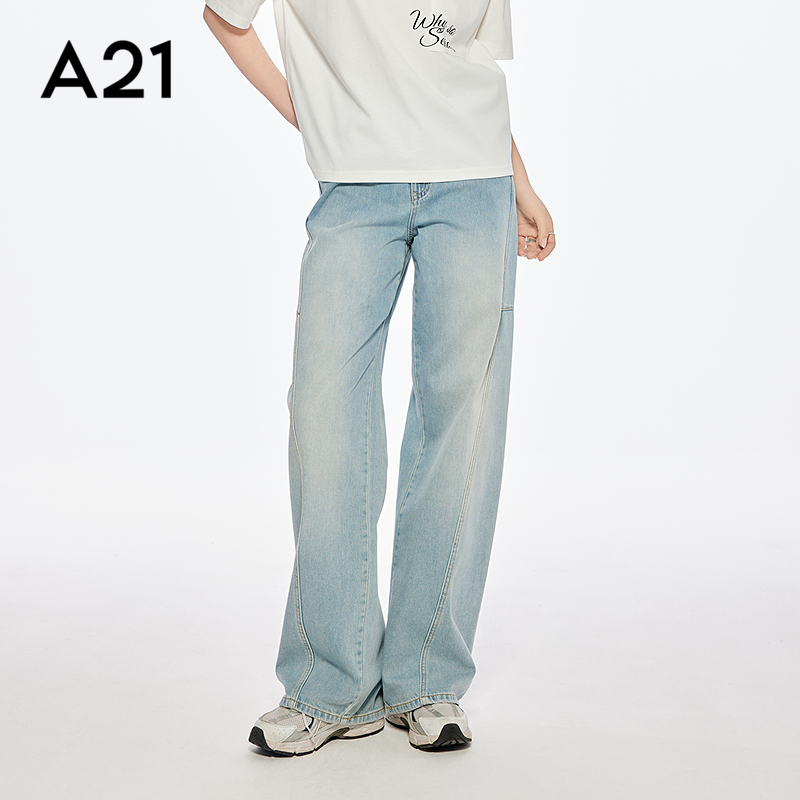 A21水洗牛仔裤休闲简约长裤