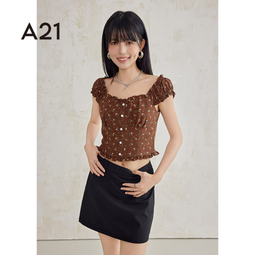 A21女装套头短袖衬衫夏季