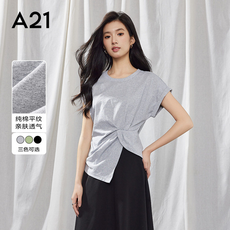 a21韩版夏季薄款短袖T恤图片
