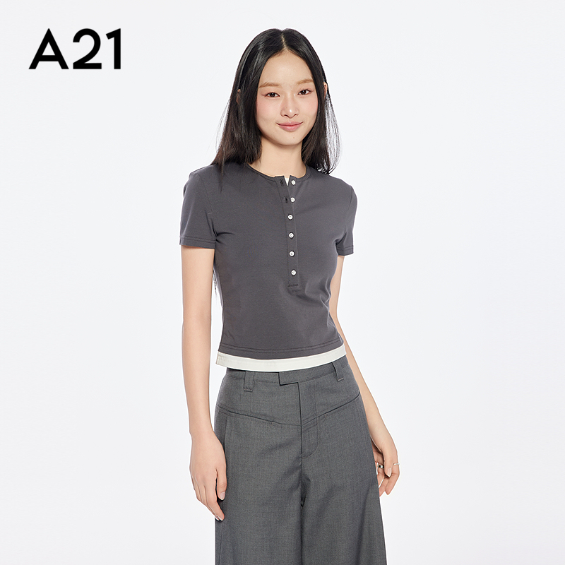 女装复古圆T恤宽松上衣