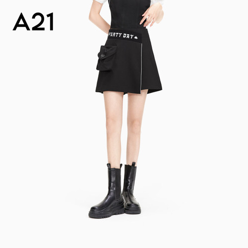 A21做旧牛仔裤简约五分裤