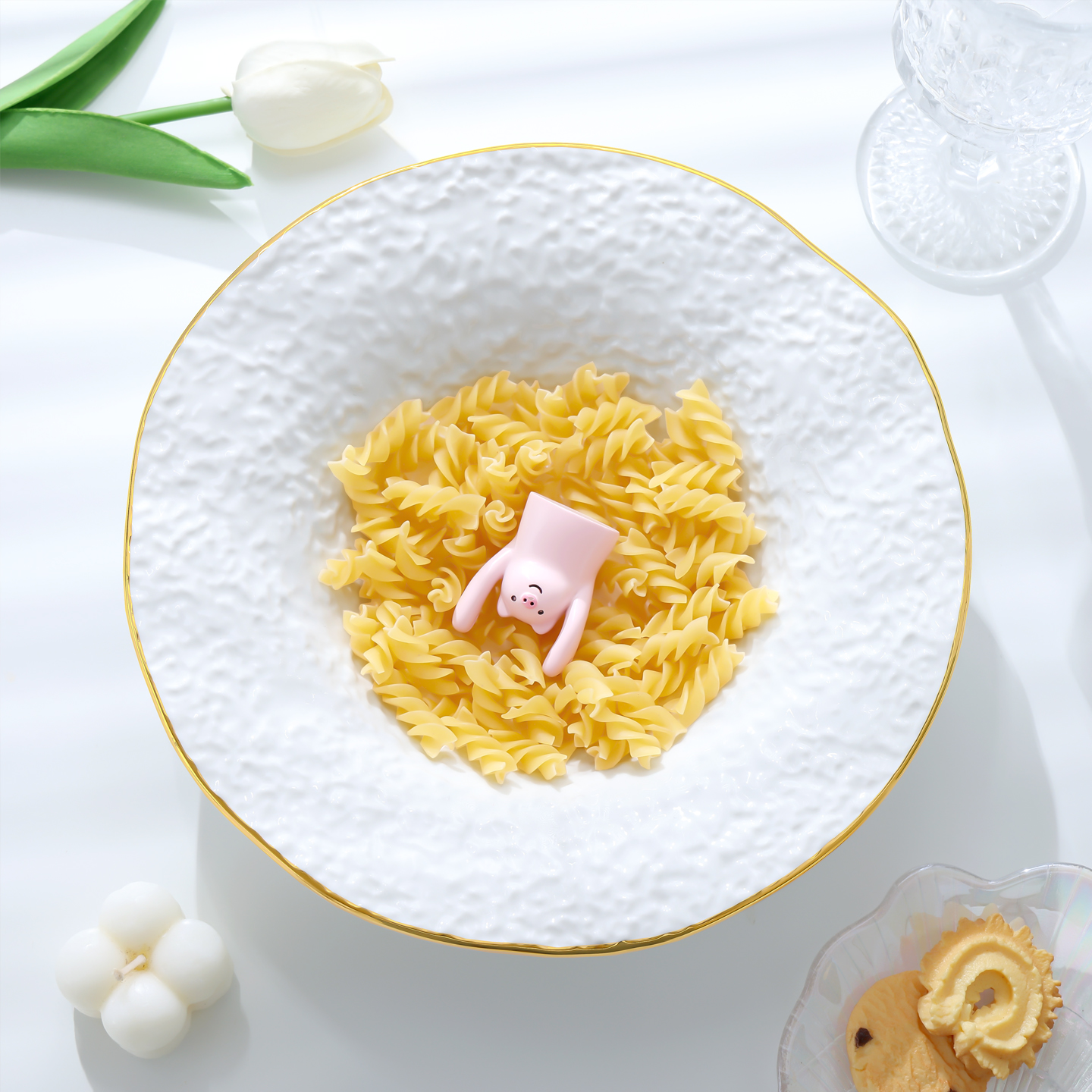 轻奢金边陶瓷盘子高级感家用菜盘汤盘意面盘西餐盘岩石纹餐具日式