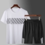 Quần áo thể thao nam mùa hè quần short nam hai mảnh áo thun nam tay ngắn quần thể thao giản dị quần âu - Bộ đồ đồ bộ kiểu mới