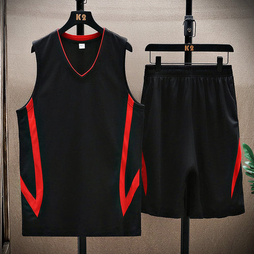 男士无袖夏季篮球服运动套装速干